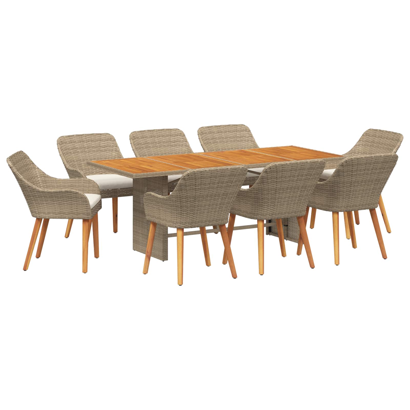 Garten Essgruppe mit Kissen 7 pcs Schwarz Poly-Rattan