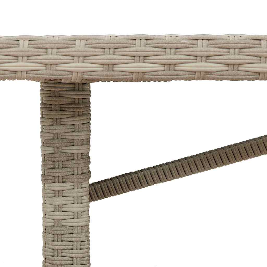 Garten Essgruppe 7 pcs Hellgrau Poly-Rattan