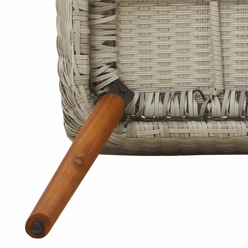 Garten Essgruppe 7 pcs Hellgrau Poly-Rattan