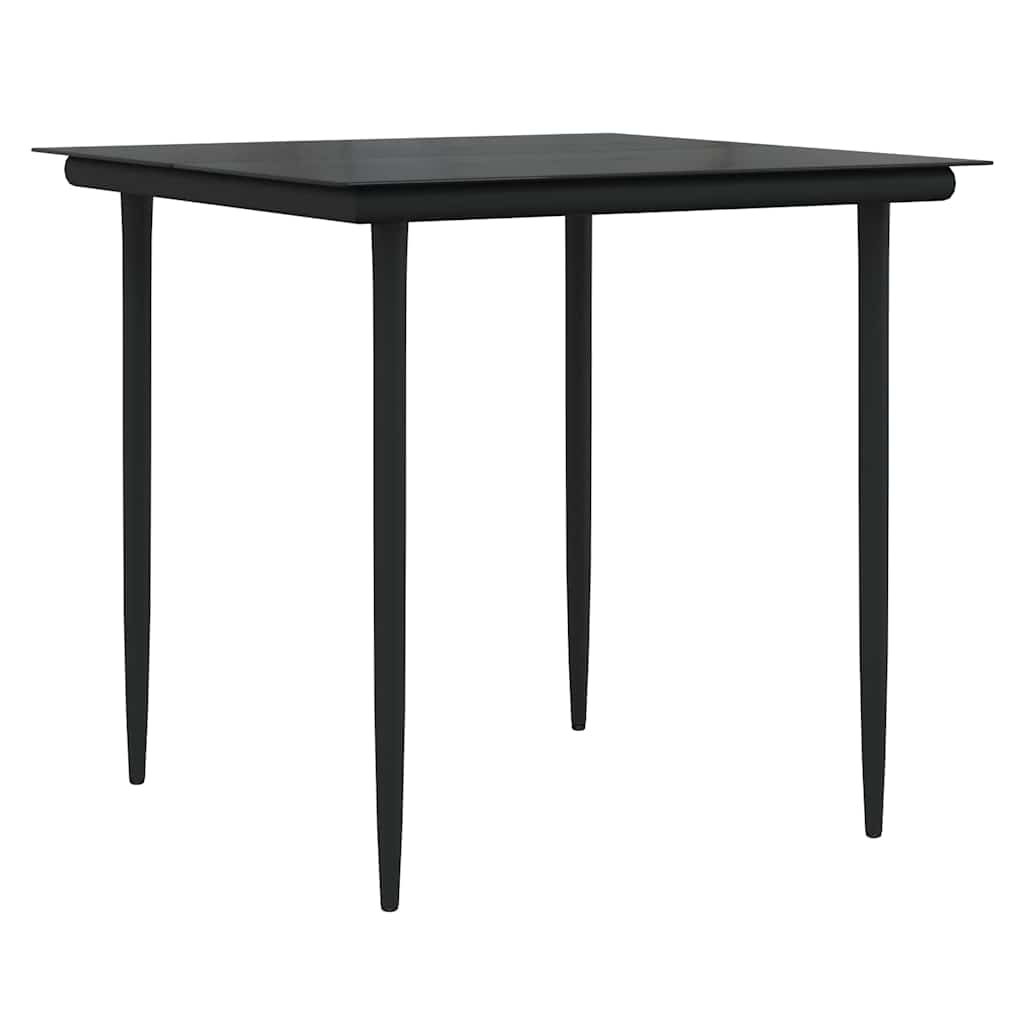 Garten Essgruppe mit Kissen 3 pcs Schwarz Poly-Rattan