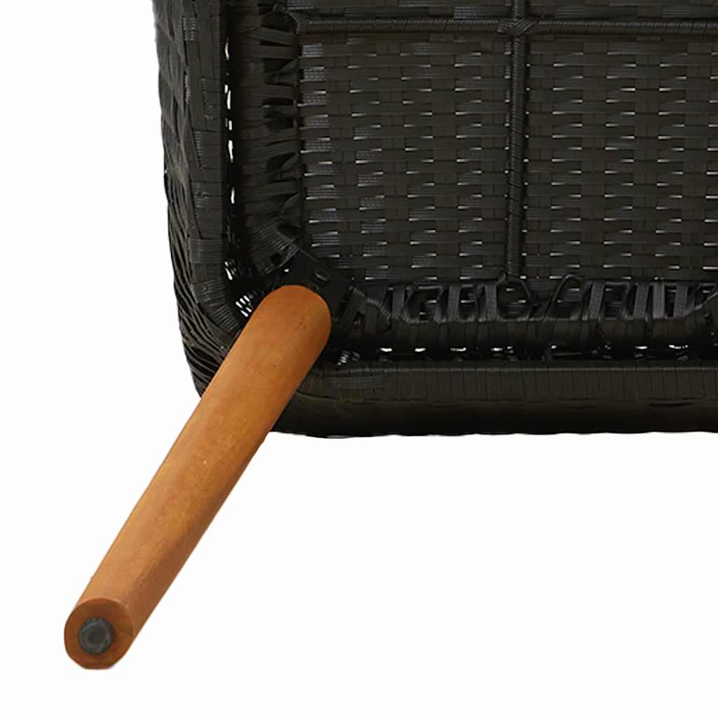 Garten Essgruppe mit Kissen 3 pcs Schwarz Poly-Rattan