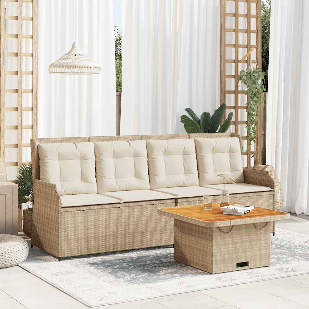 3-tlg. Garten-Lounge-Set mit Kissen Schwarz Poly Rattan