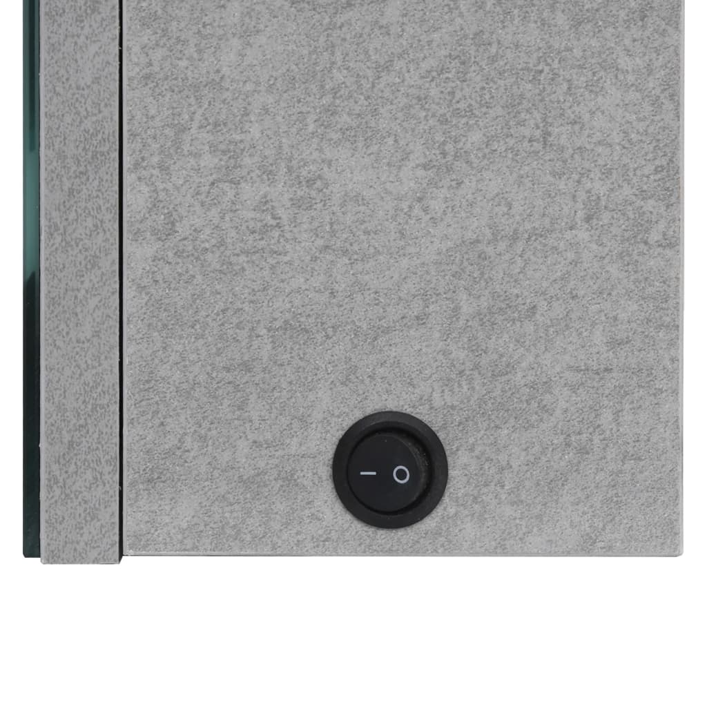 vidaXL LED-Bad-Spiegelschrank Betongrau 50x14x60 cm