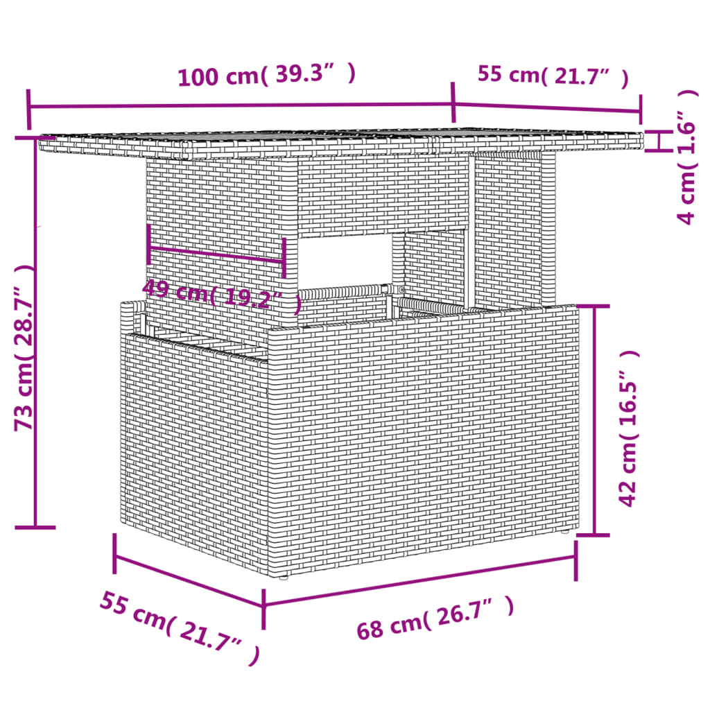 8-tlg. Garten-Sofagarnitur mit Kissen Schwarz Poly Rattan