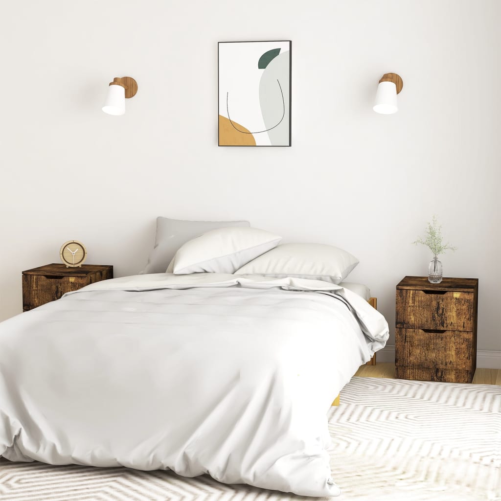 vidaXL Nachttische 2 Stk. Weiß 40x40x50 cm Spanplatte