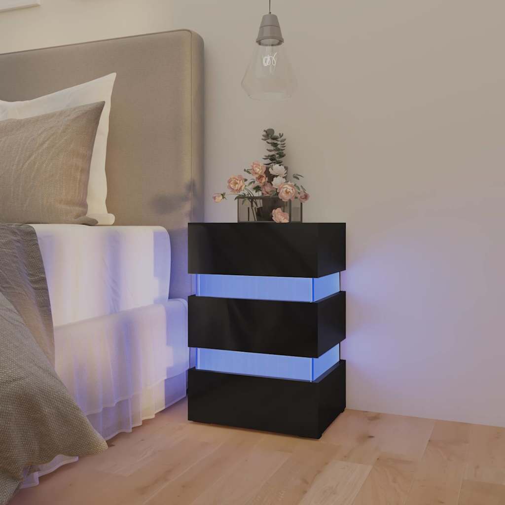 vidaXL LED-Nachttisch Weiß 45x35x67 cm Holzwerkstoff