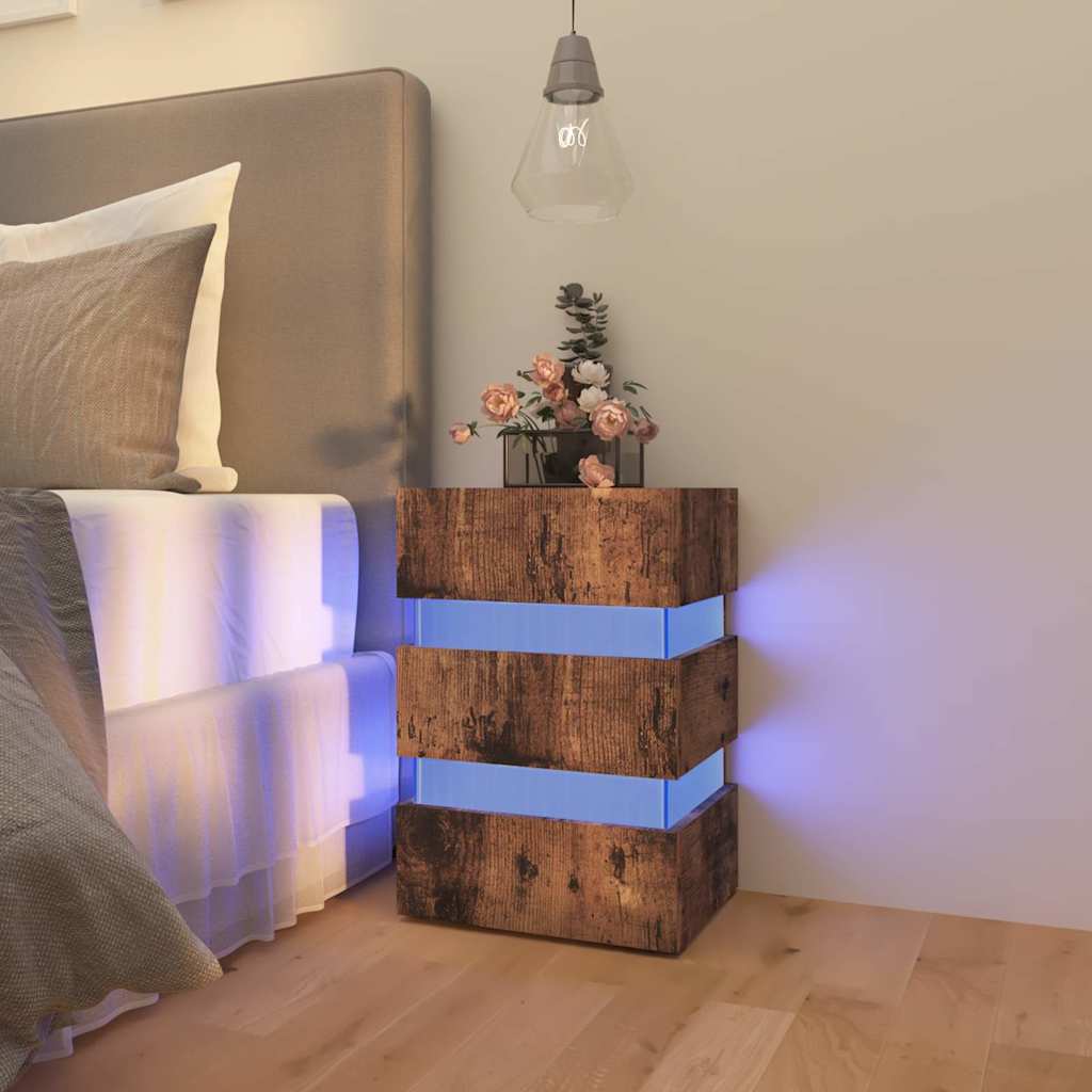 vidaXL LED-Nachttisch Weiß 45x35x67 cm Holzwerkstoff