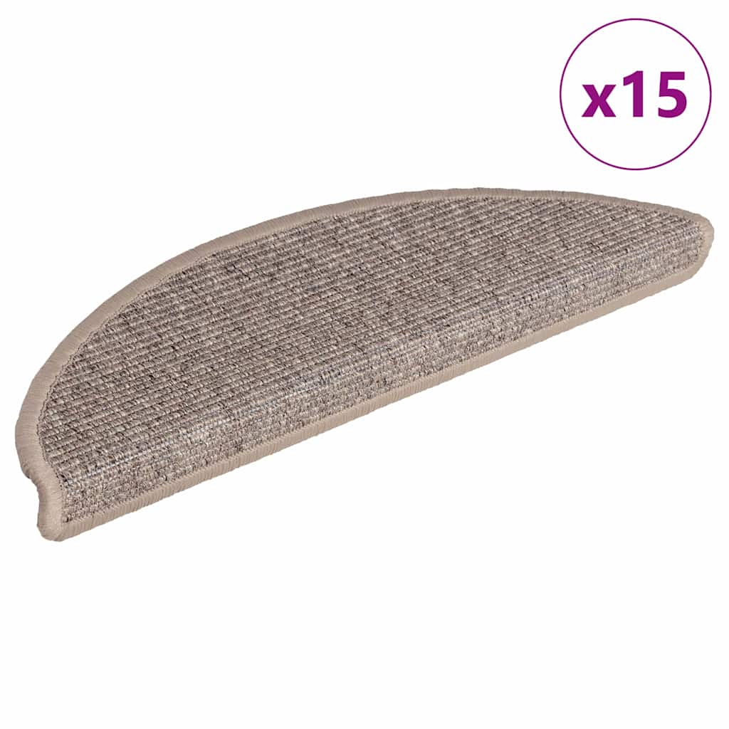 vidaXL Stufenmatten 15 Stk. 56x17x3 cm Beige und Grau Halbrund