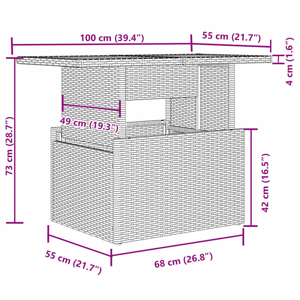7-tlg. Garten-Sofagarnitur mit Kissen Schwarz Poly Rattan