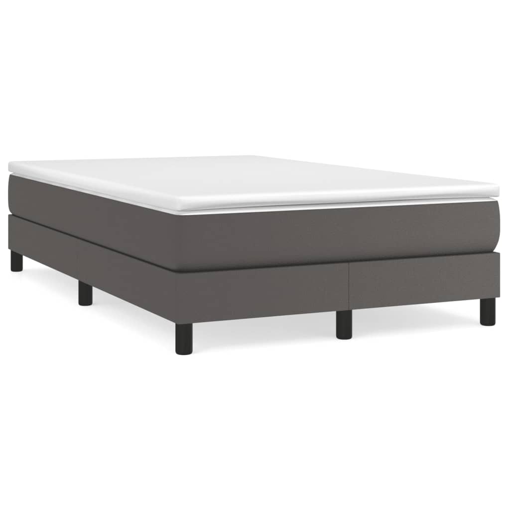 vidaXL Boxspringbett mit Matratze Schwarz 80x200 cm Kunstleder