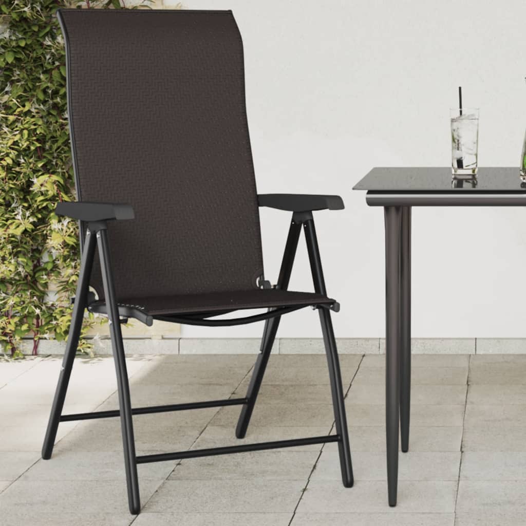 Gartenstühle 4 Stk. Klappbar Braun Poly Rattan