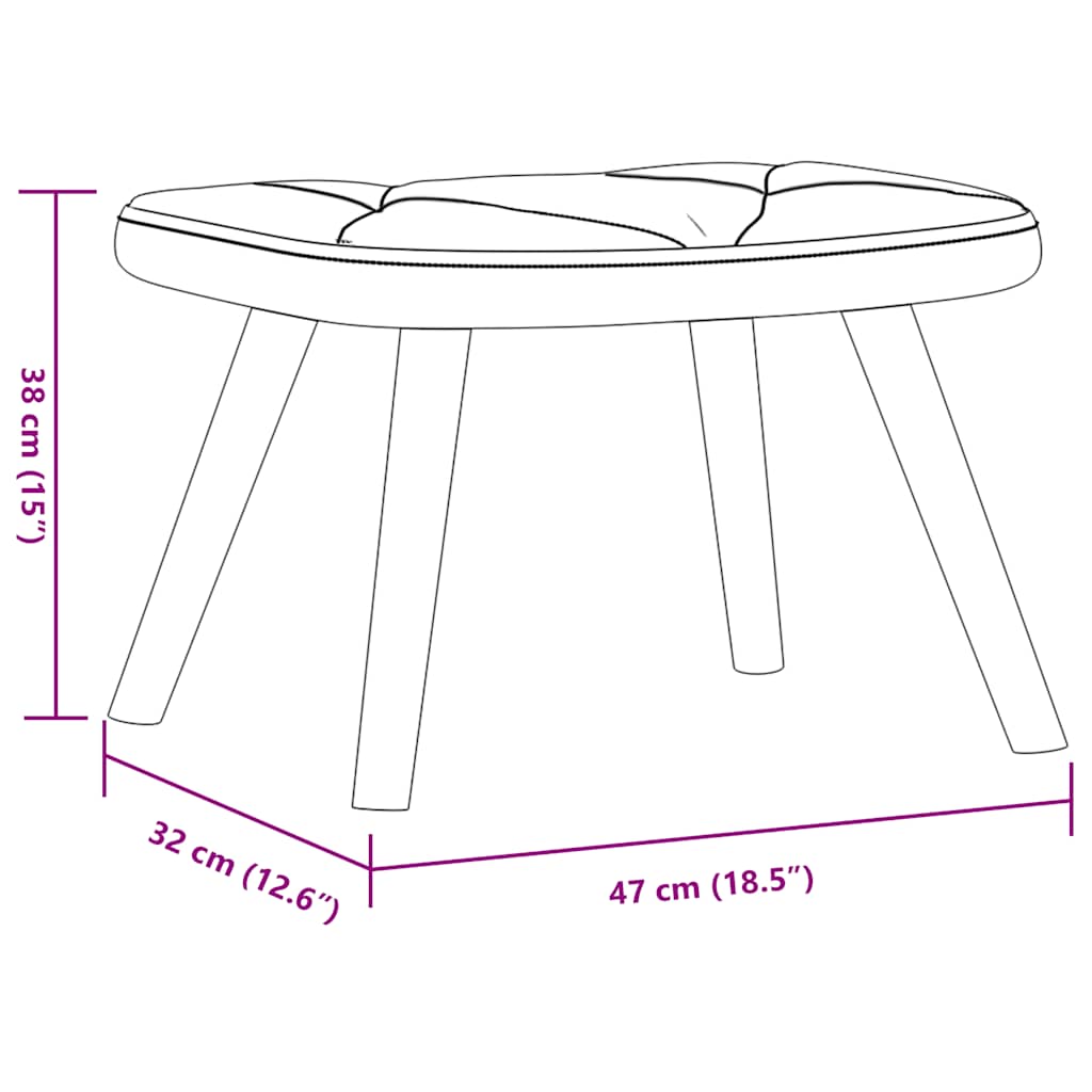 vidaXL Relaxsessel mit Hocker Hellgrau Stoff