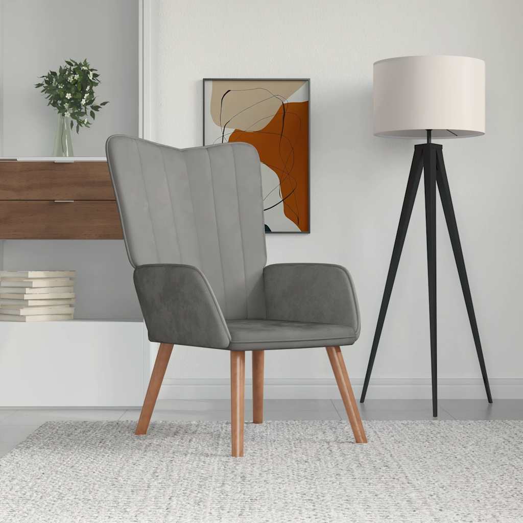 vidaXL Relaxsessel Hellgrau Samt