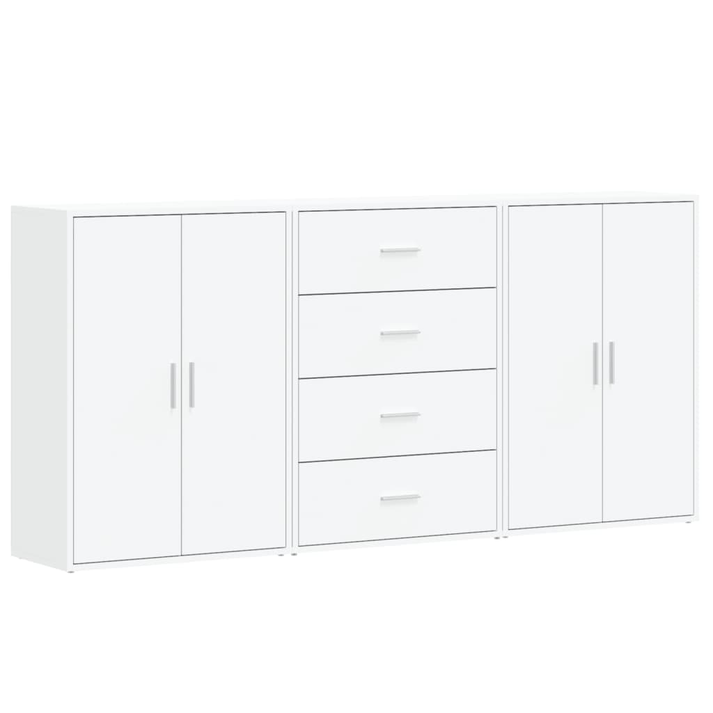 vidaXL Sideboards 3 Stk. Weiß 60x31x84 cm Holzwerkstoff