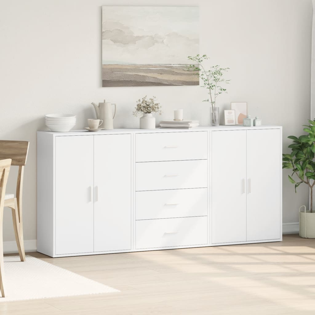 vidaXL Sideboards 3 Stk. Weiß 60x31x84 cm Holzwerkstoff