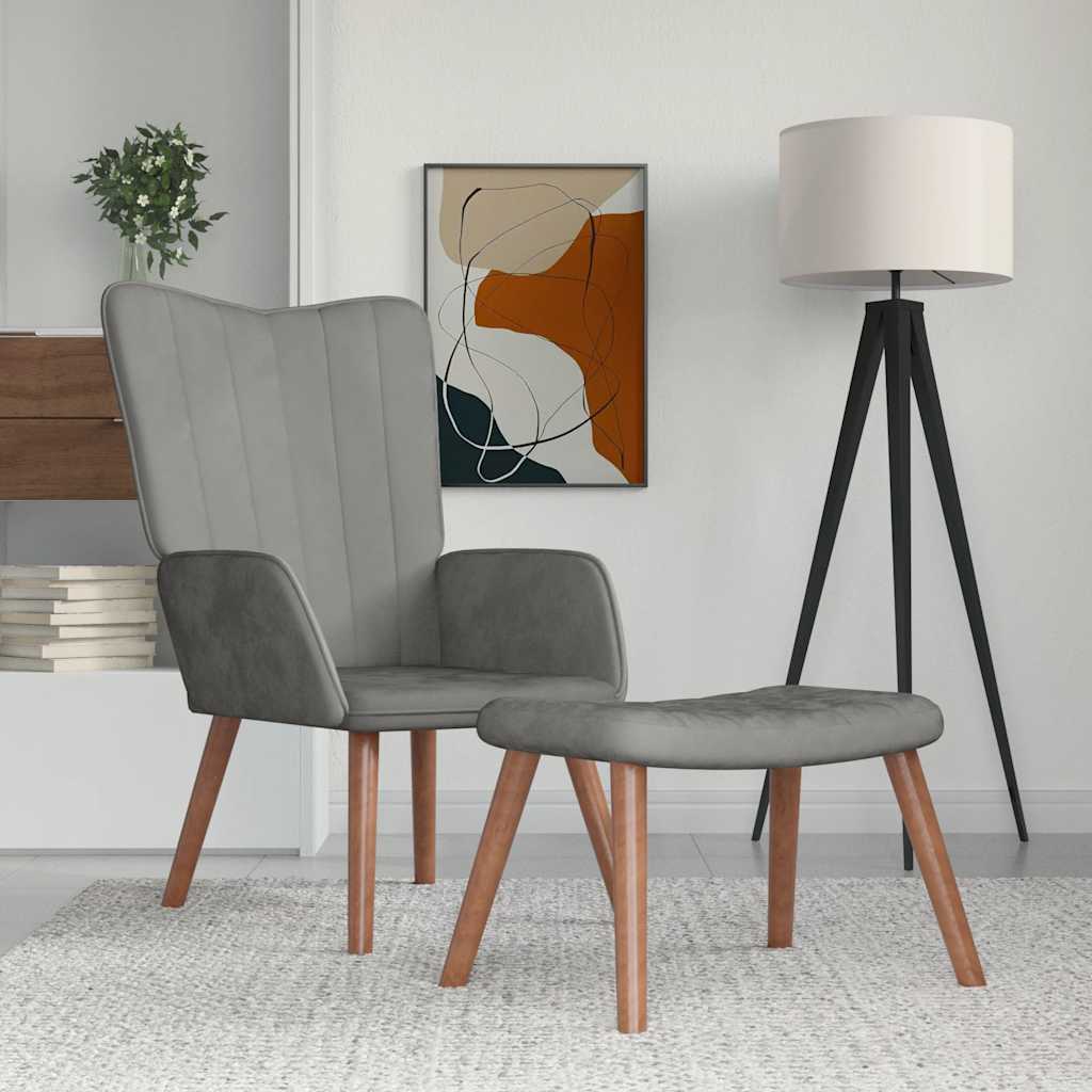 vidaXL Relaxsessel Hellgrau Samt