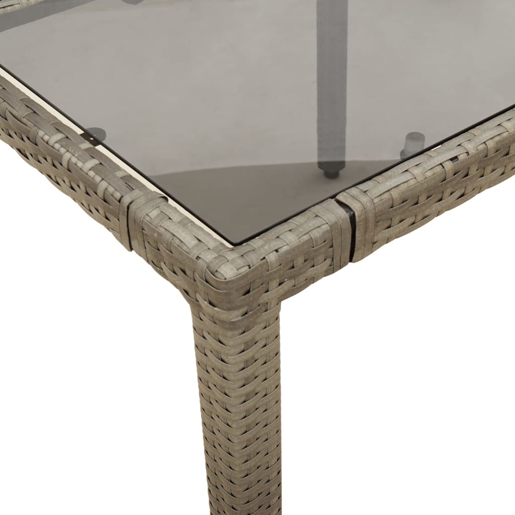 3-tlg. Bistro-Set mit Kissen Grau Poly Rattan