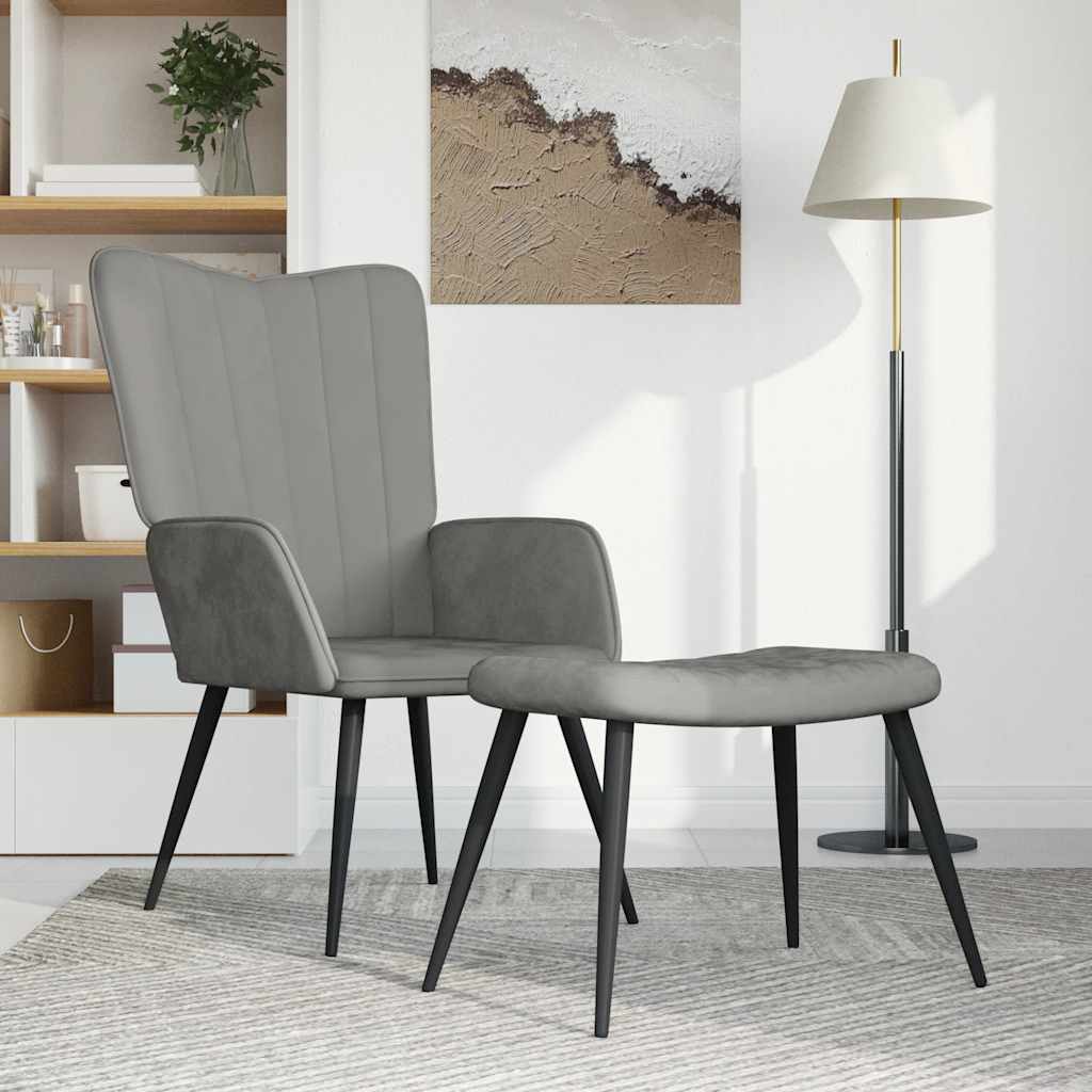 vidaXL Relaxsessel Hellgrau Samt