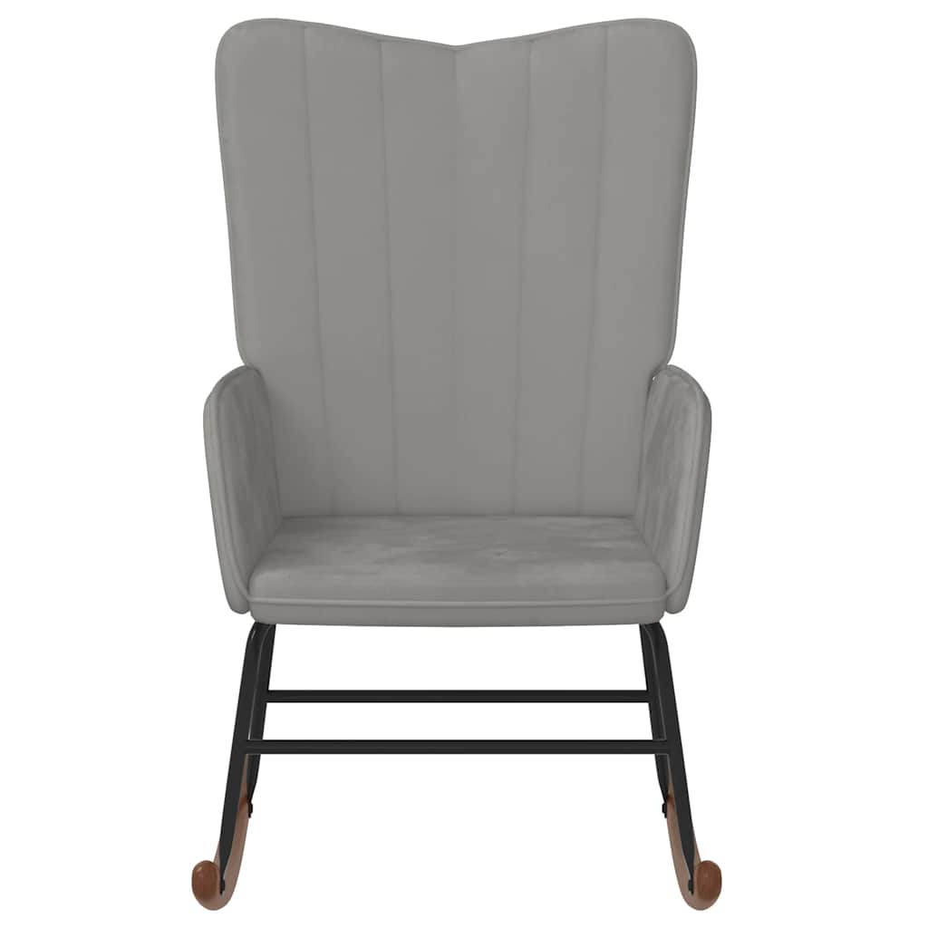 vidaXL Schaukelsessel Hellgrau Samt