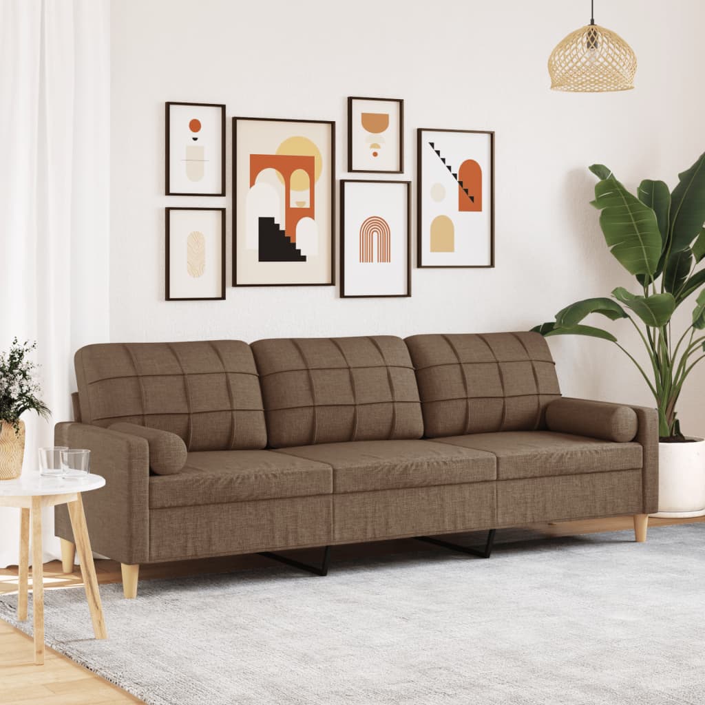 vidaXL 2-Sitzer-Sofa mit Zierkissen Hellgrau 120 cm Stoff