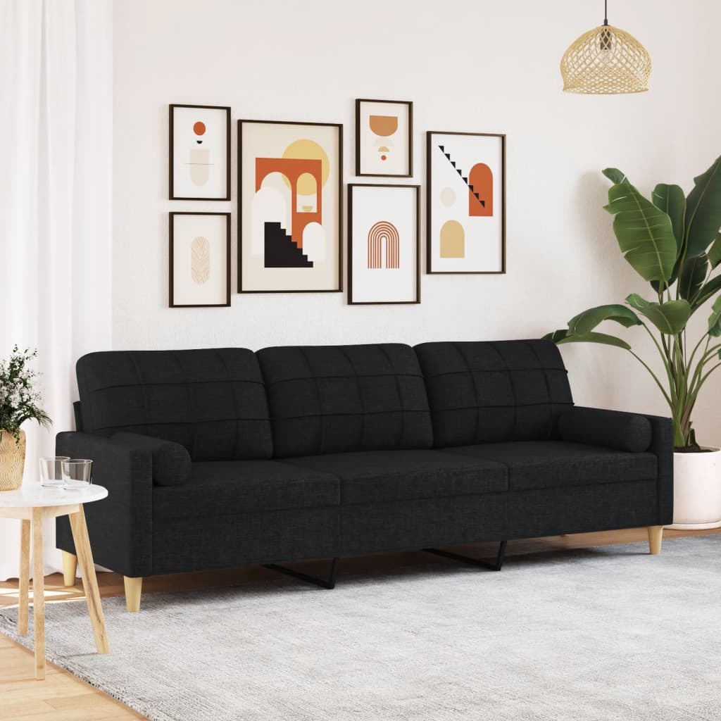 vidaXL 2-Sitzer-Sofa mit Zierkissen Hellgrau 120 cm Stoff