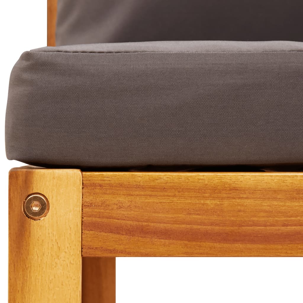 vidaXL 6-tlg. Gartensofa-Set mit Kissen Holz Akazie & Seil