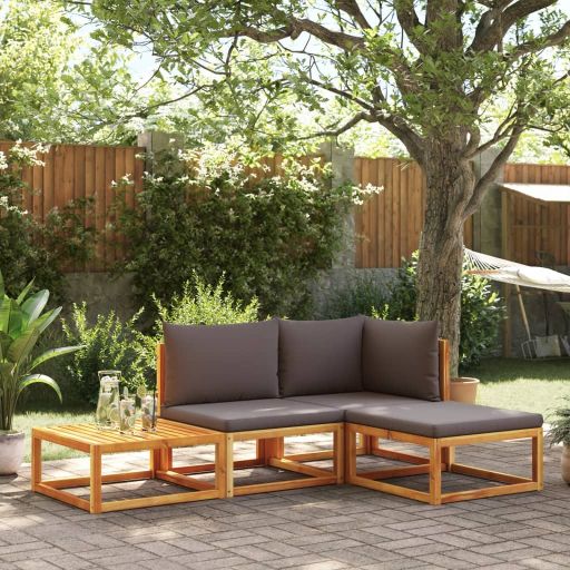 vidaXL 6-tlg. Gartensofa-Set mit Kissen Holz Akazie & Seil