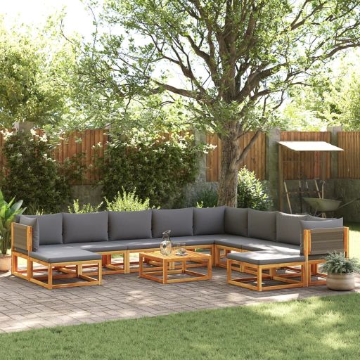 vidaXL 6-tlg. Gartensofa-Set mit Kissen Holz Akazie & Seil