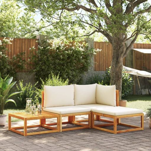 vidaXL 6-tlg. Gartensofa-Set mit Kissen Holz Akazie & Seil