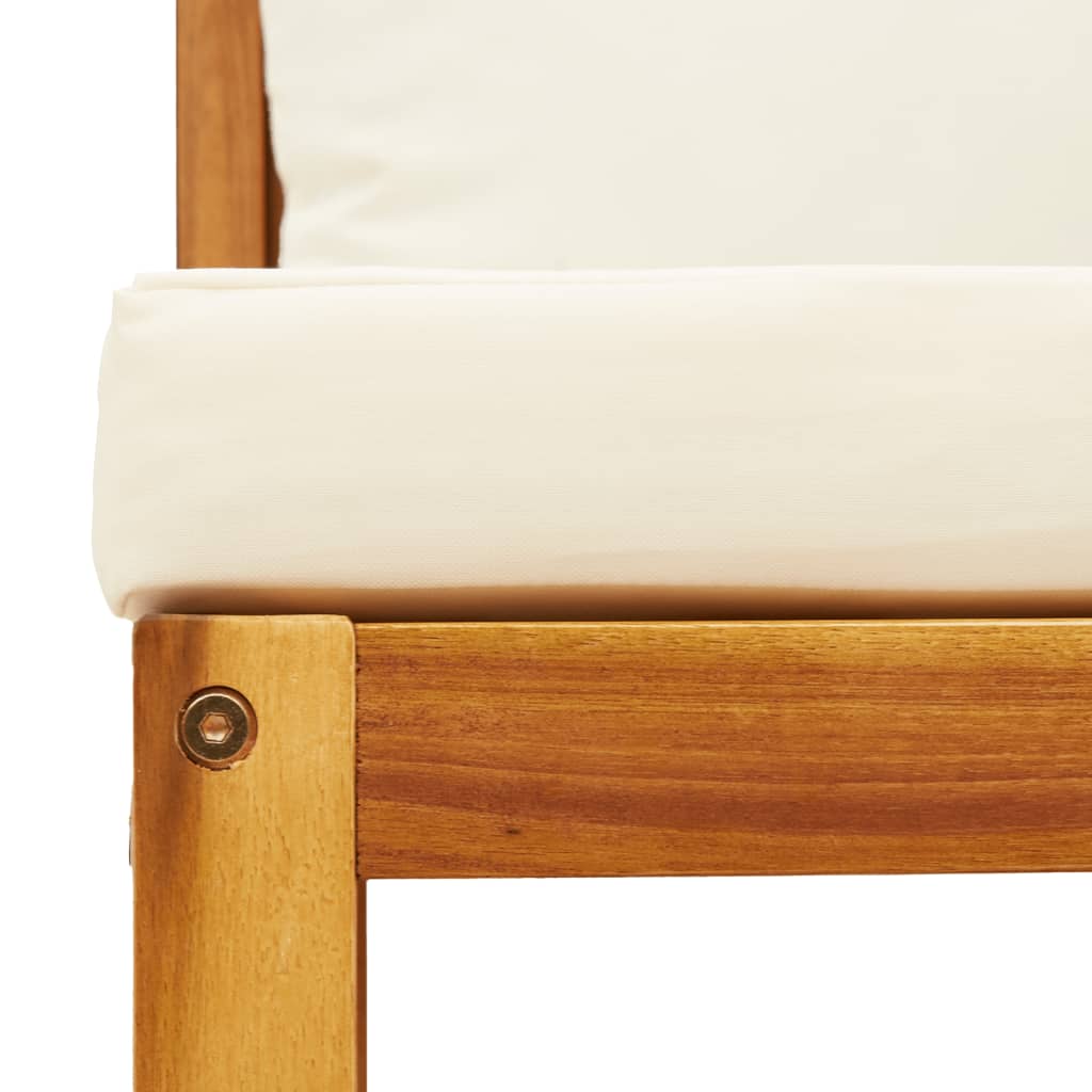 6-tlg. Gartensofa-Set mit Kissen Holz Akazie & Rattan