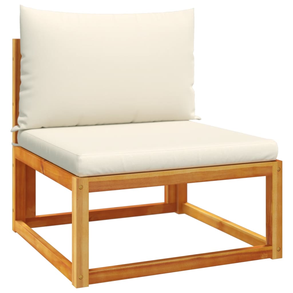 6-tlg. Gartensofa-Set mit Kissen Holz Akazie & Rattan