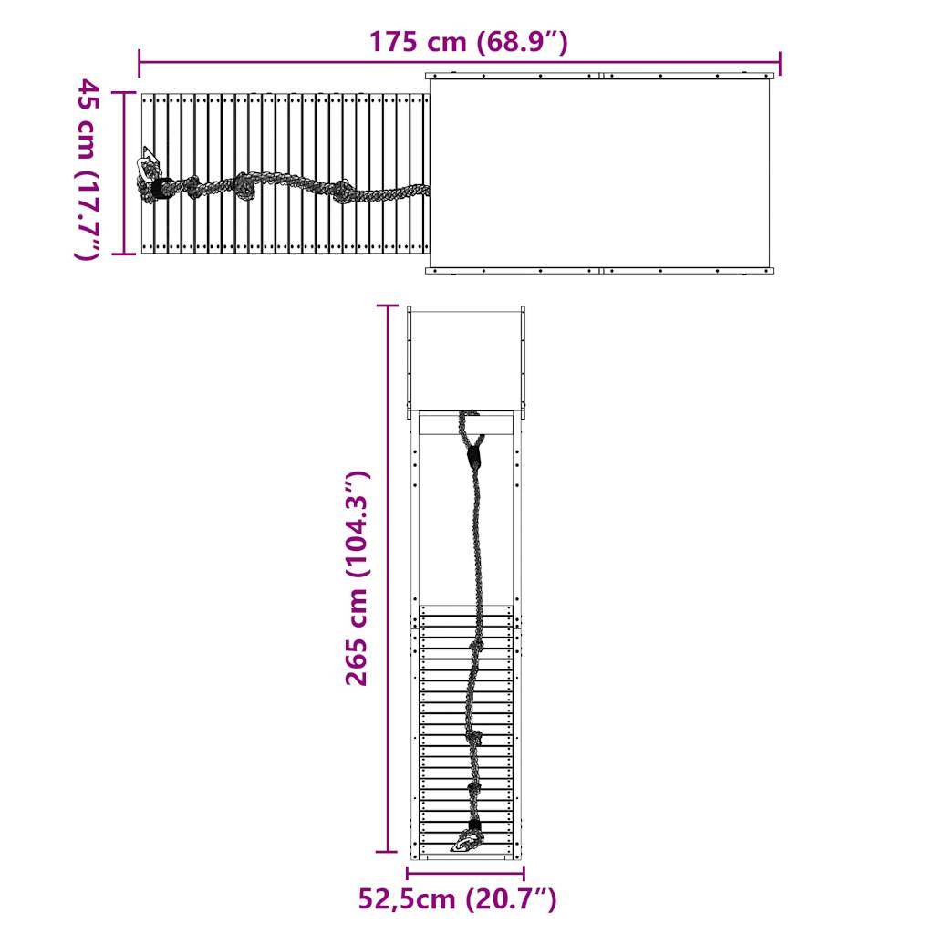 vidaXL Spielturm Massivholz Kiefer
