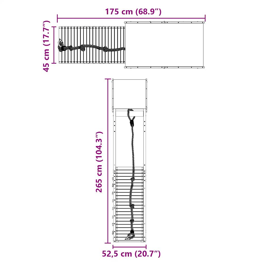 vidaXL Spielturm Massivholz Kiefer