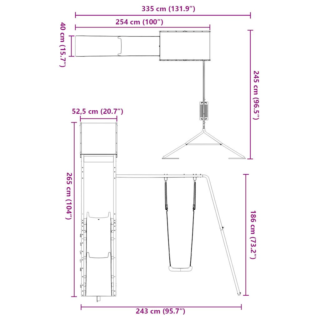 vidaXL Spielturm Massivholz Douglasie