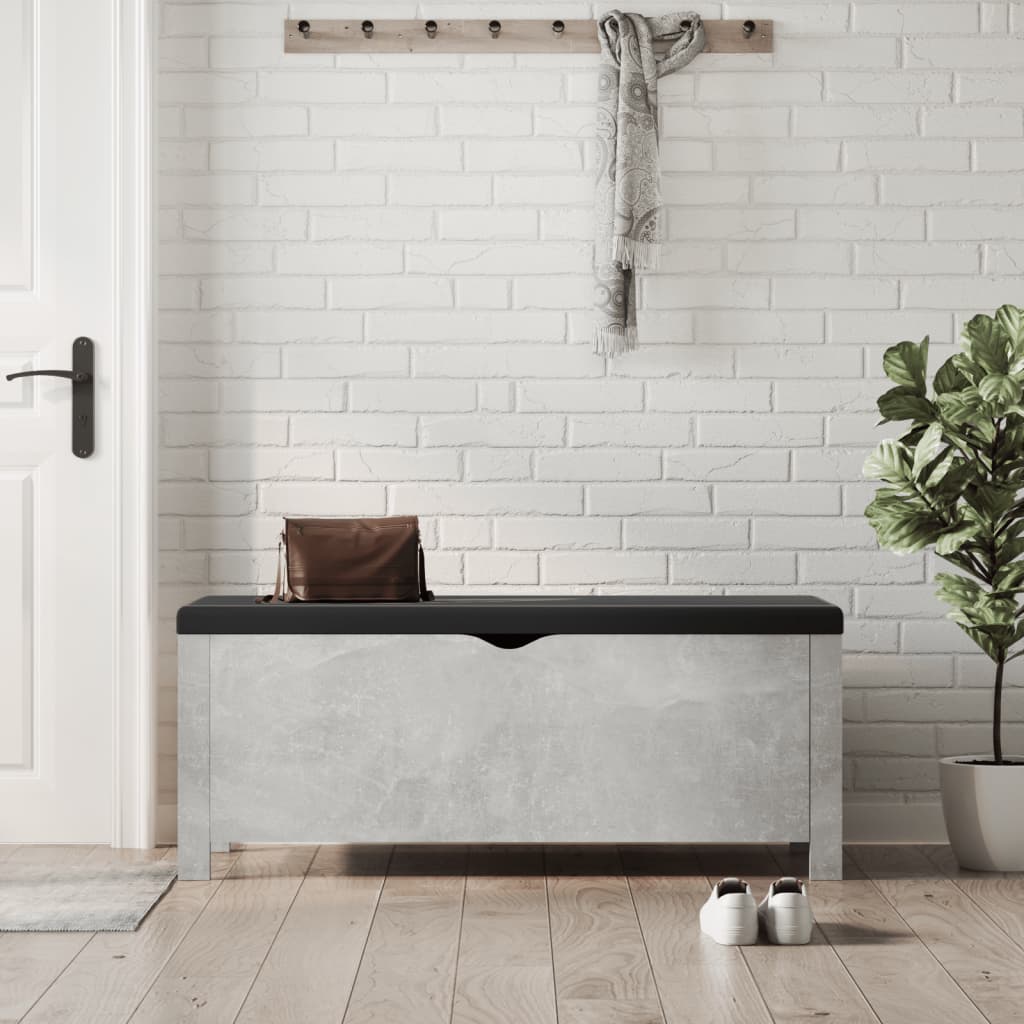 vidaXL Aufbewahrungsbox mit Kissen Grau 105x40x45 cm