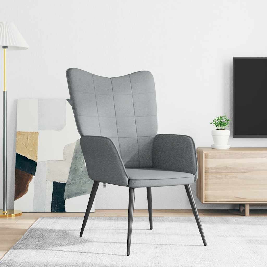 vidaXL Relaxsessel Hellgrau Stoff