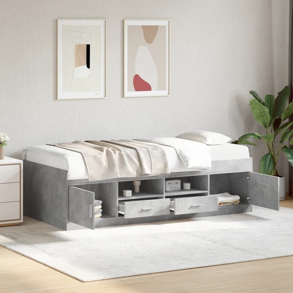 Tagesbett mit Schubladen ohne Matratze Weiß 100x200 cm