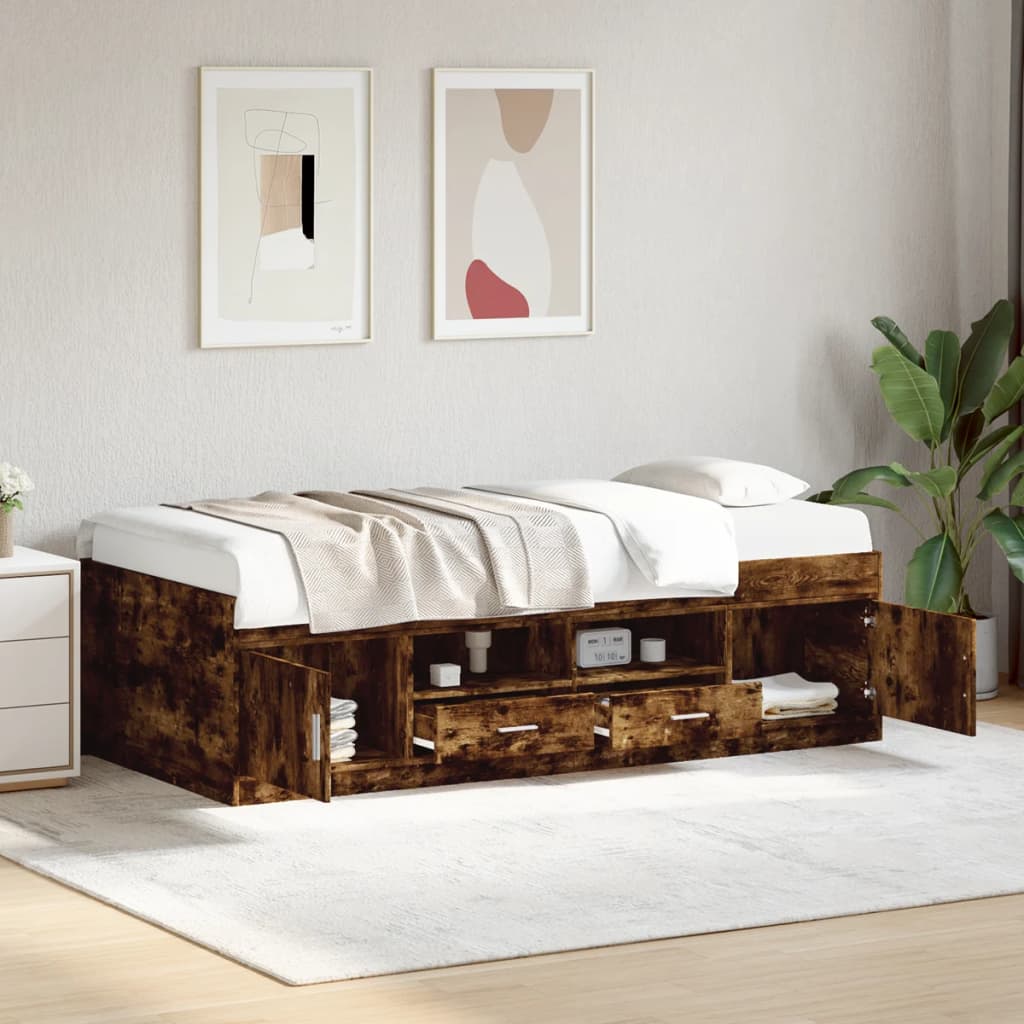 Tagesbett mit Schubladen ohne Matratze Weiß 100x200 cm
