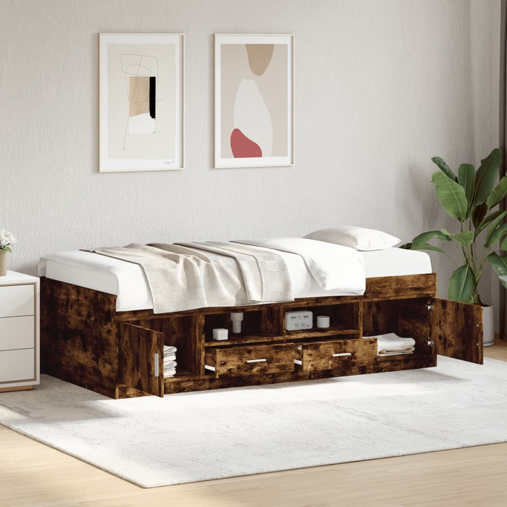 Tagesbett mit Schubladen ohne Matratze Weiß 100x200 cm