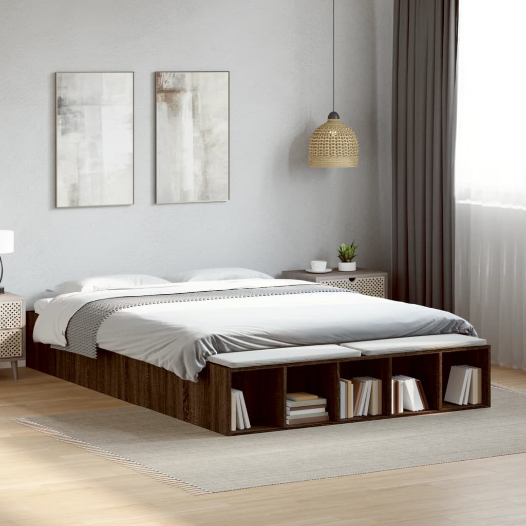 Bettgestell Weiß 200x200 cm Holzwerkstoff