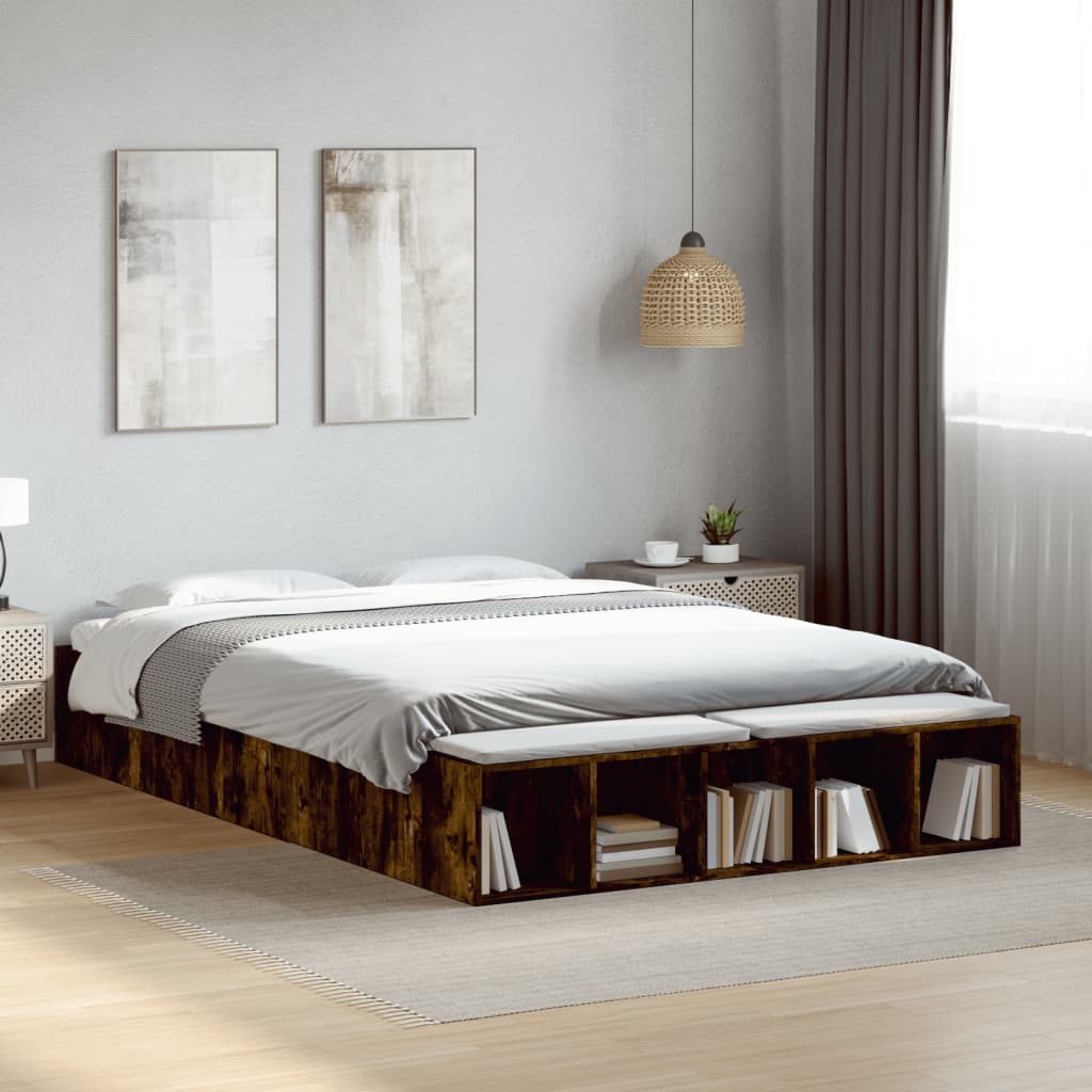 Bettgestell Weiß 200x200 cm Holzwerkstoff