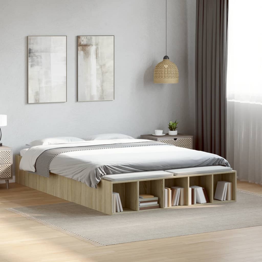 Bettgestell Weiß 200x200 cm Holzwerkstoff