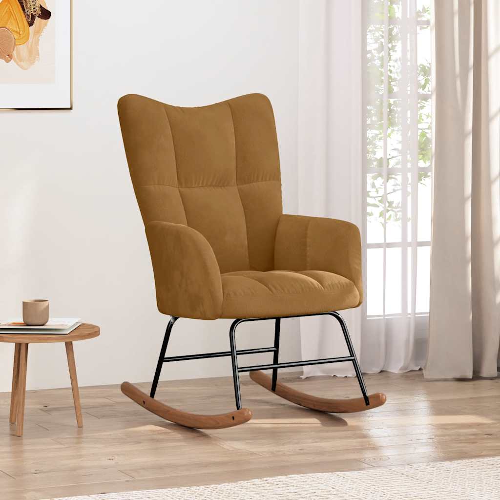 vidaXL Schaukelsessel Hellgrau Samt