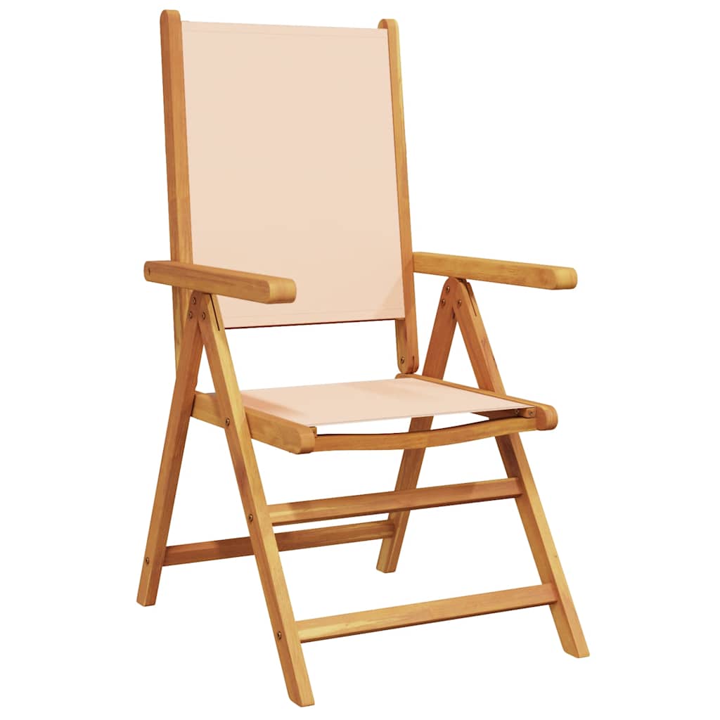 7-tlg. Garten-Essgruppe Stoff und Massivholz Beige