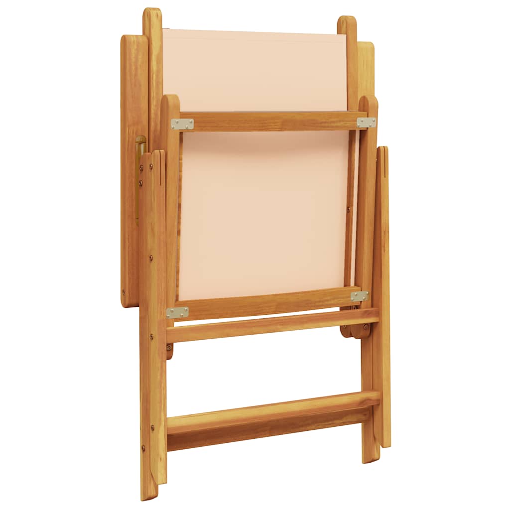 7-tlg. Garten-Essgruppe Stoff und Massivholz Beige