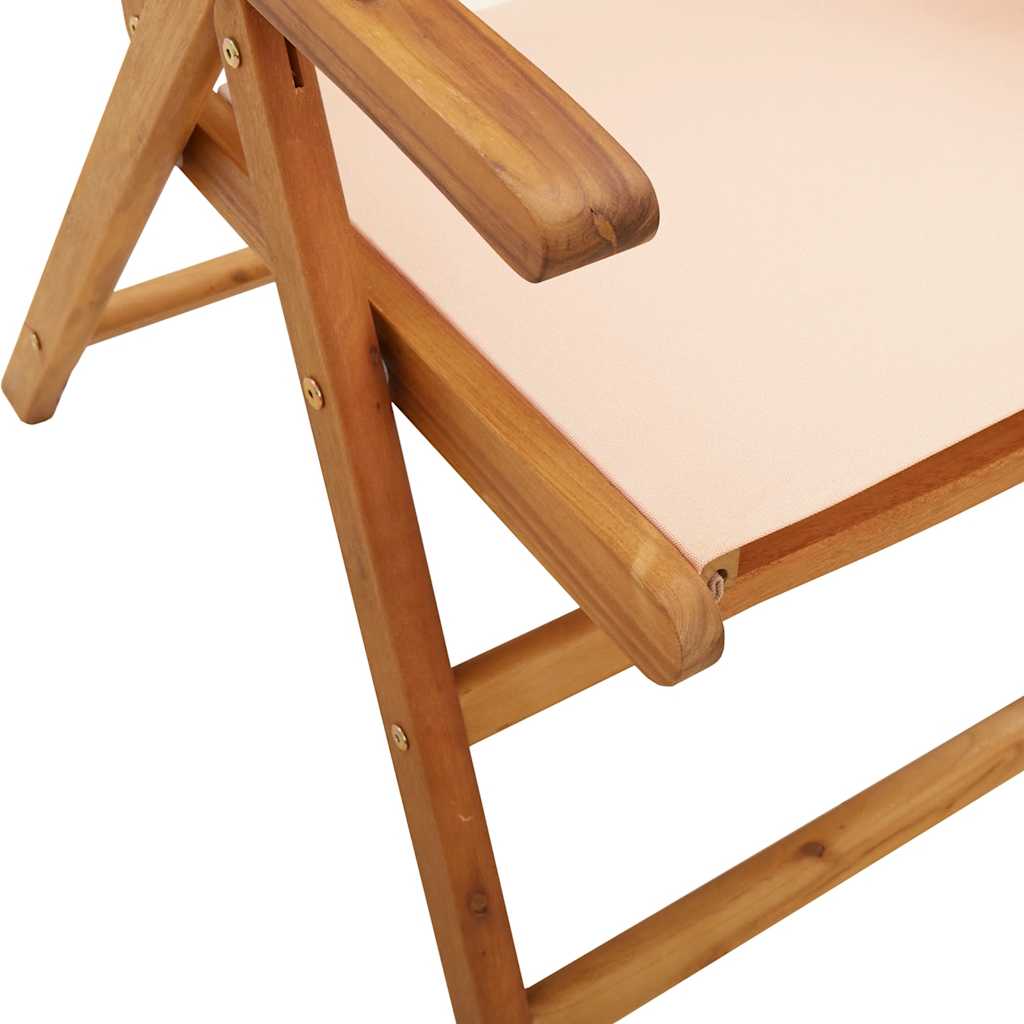 7-tlg. Garten-Essgruppe Stoff und Massivholz Beige