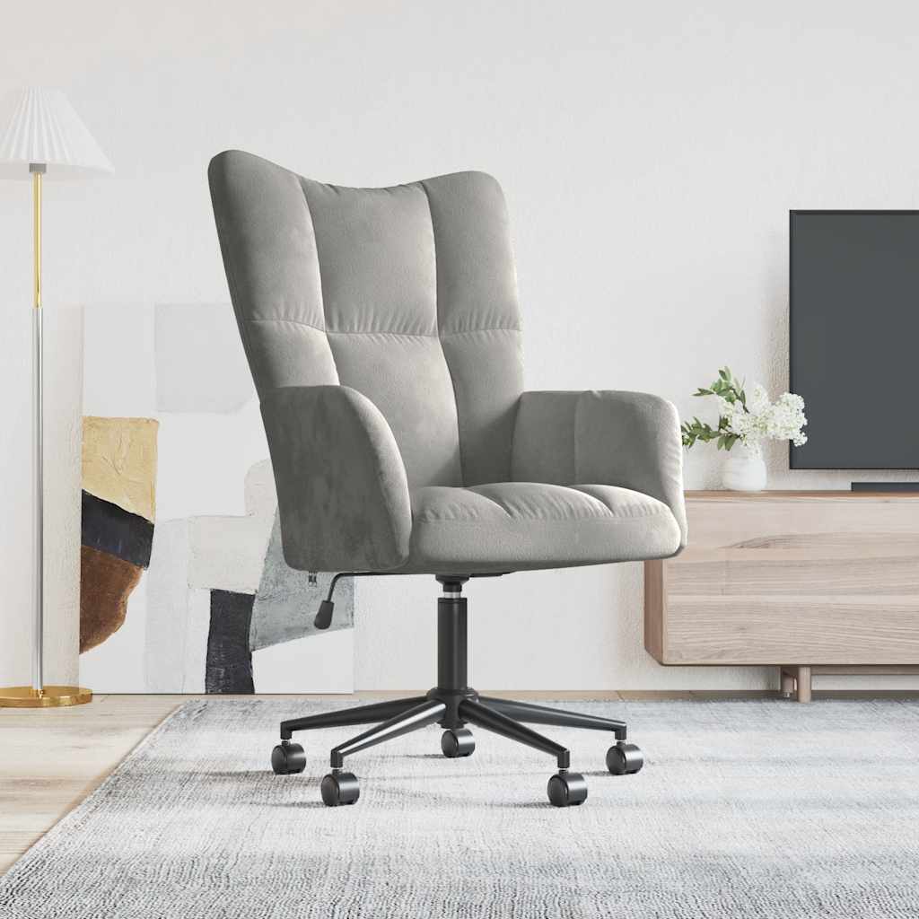 vidaXL Relaxsessel Hellgrau Samt