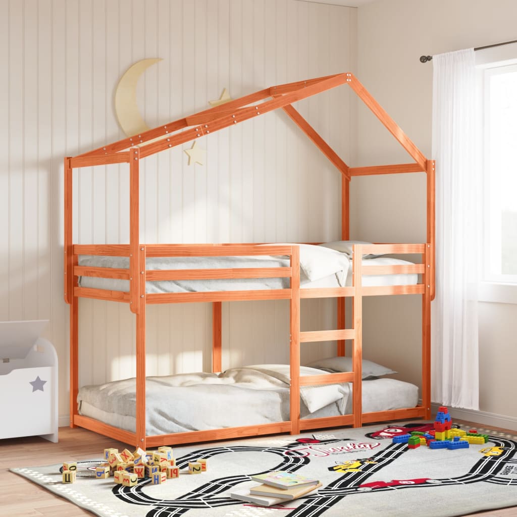 Etagenbett ohne Matratze 90x200 cm Massivholz Kiefer