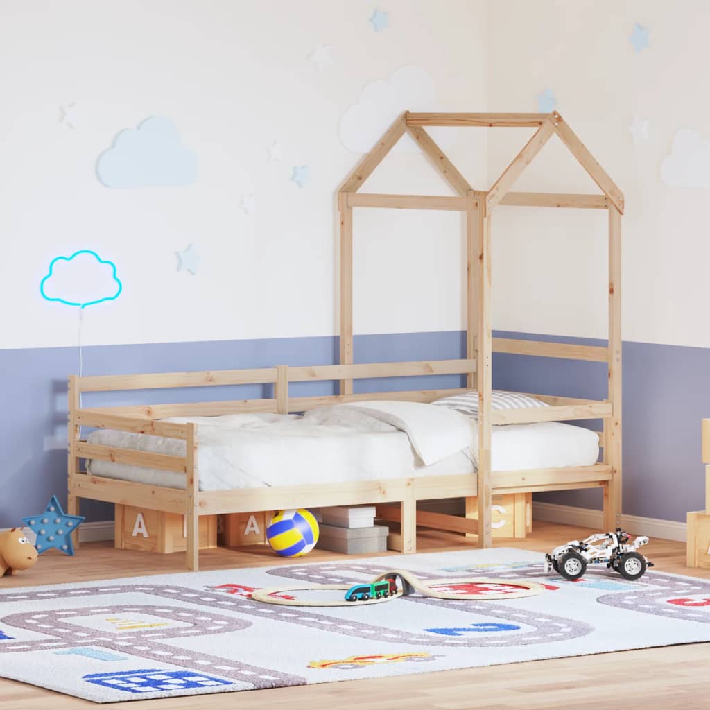 vidaXL Tagesbett mit Dach 90x190 cm Massivholz Kiefer