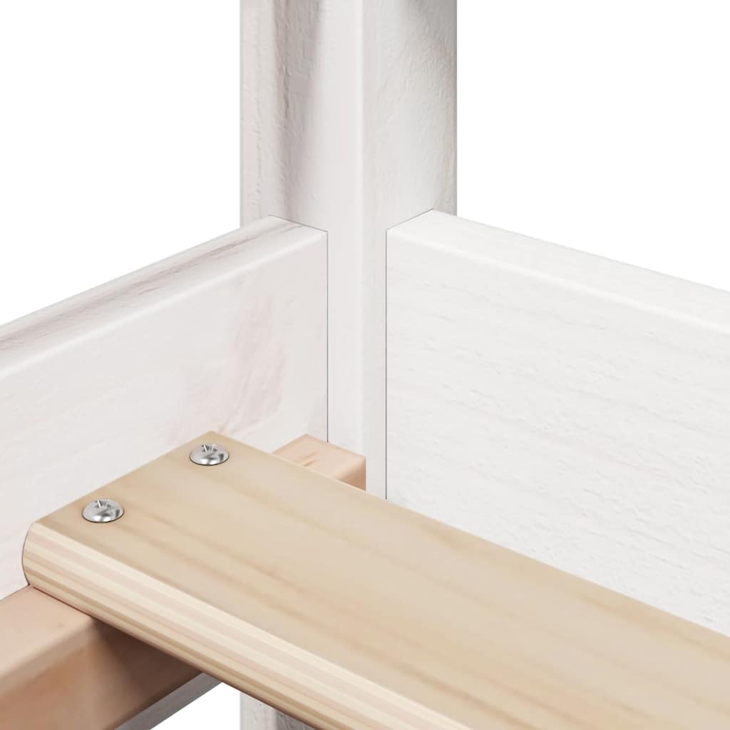 vidaXL Tagesbett und Bank mit Dach Weiß 80x200 cm Kiefernholz